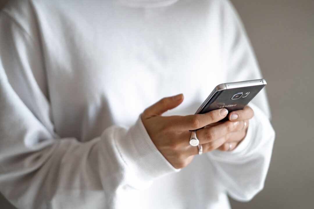 person using smartphone